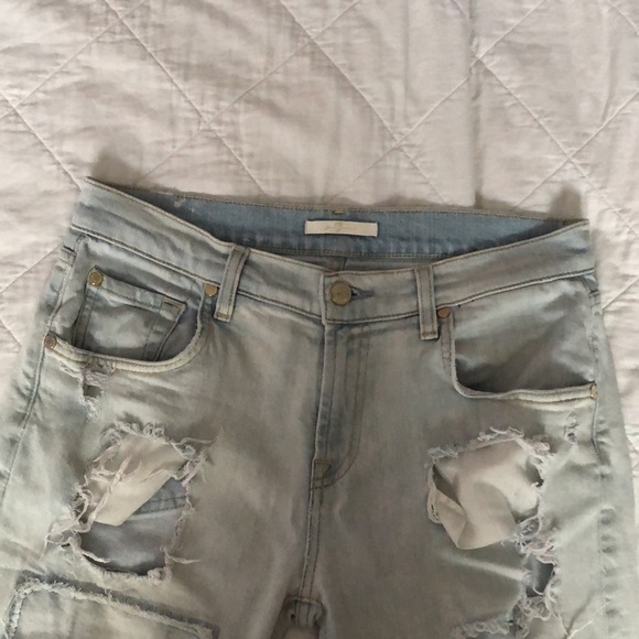7 For all mankind light blue ripped mom jeans - Picture 4 of 8